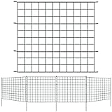 Lospitch Teichzaun Set, Gartenzaun Zaun Teich mit Zaunelemente und Befestigungsstäben, Metallzaun Grün, Freigehege, Gartenzaun, Tiergehege (5x Gerade)