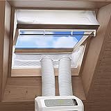 UniHom Fensterabdichtung für Mobile Klimageräte Dachfenster Klimaanlage Fensterabdichtung Hot Air Stop zum Anbringen an Schwingfenster für max 390cm Fensterumfang Set 2 * 230cm (230cm)