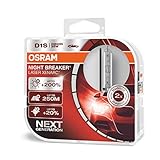 Osram Xenarc Night Breaker Laser D1S, +200 % mehr Helligkeit, HID Xenon-Scheinwerferlampe, 66140XNL-HCB, Duo Box (2 Lampen)
