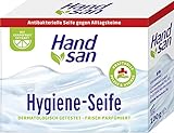 Handsan Hygiene-Seife, 100 g, antibakterielles Seifenstück, wirksam gegen Keime, feste Seife für kraftvolle Pflege & Hygiene, mit Grapefruit Extrakt, dermatologisch getestet