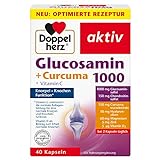 Doppelherz Glucosamin 1000 + Curcuma – Mit Vitamin C als Beitrag zur normalen Kollagenbildung für eine normale Knorpelfunktion – 40 Kapseln