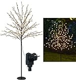 Bonetti LED Lichterbaum mit 200 warm-weißen Lichtern beleuchtet, 150 cm hoch, die Lichterzweige sind flexibel, Weihnachtsbaum mit Lichterkette