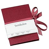 Semikolon 353207 Leporello Classico 12,2 x 17,7 cm - 14 Fotos 10 x 15 cm - Ziehharmonika-Fotobuch – burgundy dunkel-rot
