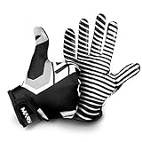 Hail Mary American Football Handschuhe Gloves Receiver Empfänger 2.0 Black & White Edition (L)