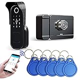 Wolf Guard smartes schlüsselloses Türschloss biometrisches Fingerabdruck-Türschloss mit App-Steuerung, Passcodes entriegeln, Bluetooth smart Türknauf mit Griff (TT01)