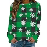 Weihnachtspullover Damen Fall Outfit Mehrfarbig Verfügbar Longshirt Oversized Oberteile Sport Kleidung Classic Kostüm Gemütliche Frauen Klamotten Schönes Pulli Langarm Elegant Jogginganzug
