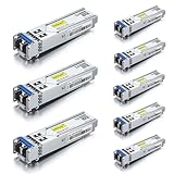 [8 Pack] 1G SFP LX LC Singlemode Module 10km, 1000Base-LX Mini-Gbic Transceiver Compatible for Cisco GLC-LH-SMD, Meraki, Ubiquiti UniFi UF-SM-1G, Netgear, Mikrotik, D-Link, Zyx