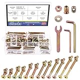 Glarks 253Pcs M6 Baby Bett Krippe Schrauben Hardware Ersatz Kit, M6x25/35/45/55/65/75/85MM Hex Sockel Cap Schrauben mit Muttern Unterlegscheiben und Werkzeuge für Stuhl Tisch Schränke Möb