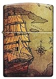 Zippo – Pirate Ship, 540° Color Print – Benzin Sturm-Feuerzeug, nachfüllbar, in hochwertiger Geschenkbox, white matte, normal, 60005661