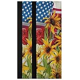 Oarencol Amerikanische Flagge Sonnenblume Kühlschrank Türgriff Abdeckungen Gelb Rot Blumen 2er Set Küchengerät Dekor für Kühlschrank Ofen Spülmaschine