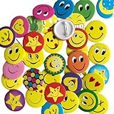 40 Stück Smiley Pins Anstecker,Smile Face Anstecker Metall Buttons,Smile Buttons Anstecker, Individuelles Paket Smile Pin für Auszeichnungen Studenten Dekoration der Kostüme,45mm