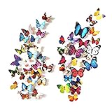 80 Stück 3D Schmetterlinge Deko Schmetterling Wandaufkleber Schmetterlinge Dekoration Wandtattoo Abnehmbare Wandaufkleber Heimdeko Kinderzimmer Schlafzimmer Deko