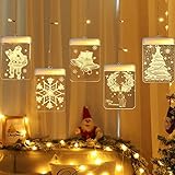 Anyingkai 3D Hängeleuchten Weihnachtsdekoration,LED USB Lichterkette,Party Dekorative Lichter,Weihnachte Dekorative Lichter,Lichterkette mit LED,Lichtervorhang wasserdicht(Warmweiß-B)