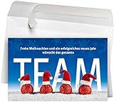 50 Premium Weihnachtskarten inkl. Umschläge Motiv:Team WK17216, hochwertige Klappkarten im Set, Format 12x19cm perfekt für Firmen, Gewerbe, Dienstleistung und Geschäfts-Partner