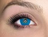 Kontaktlinsen farbig ohne Stärke farbige Jahreslinsen weiche Linsen soft Hydrogel 2 Stück Farblinsen + Linsenbehälter 0.0 Dioptrien natürliche Farben Serie Ocean Azul (blau intensiv)