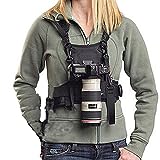 Nicama Doppelter Schultergurt Kameragurt , Universal Kamera-Tragegurt Kameraträger Brustgurt Weste mit Befestigungsnaben und Sicherheitsgurten für DSLR Kameras Canon Nikon Sony