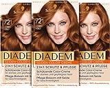 Diadem Schwarzkopf Seiden-Color-Creme, hochwertige Haarfarbe 721 Herbst-Gold, 3er Pack (3 x 170 ml)