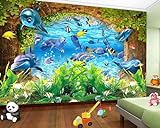 Fototapete 3D Effekt Unterwasserwelt Aquarium Tapeten Vliestapete Wohnzimmer Wandbilder Wanddeko