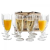 Van Well 12er Set Sektglas Royalty, 0.1L geeicht, Ø 50 mm, H 160 mm, Sektflöte, Kelchglas, Champagner- u. Prosecco-Glas, Partyglas, Gastronomie