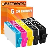 Gorilla-Ink 5X Patronen XXL als Ersatz für HP 364 XL mit Photoblack | C-5300 D-7500 C-5324 C-5370 C-6383 C-5380 C-5383 C-380 D-5445 C-6324 C-5373 D-5468 D-5460 C-6300