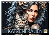 Geheimnisvolle Katzenfrauen (Wandkalender 2025 DIN A4 quer), CALVENDO Monatskalender