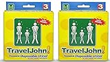 TravelJohn Unisex Einweg-Urinale, wiederverschließbar, 2 x 3 Packungen