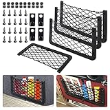 Kofferraum Netztasche 4 Stück Auto Aufbewahrungsnetz Tasche Universal Kofferraum Netztasche 35.5X18.5CM Auto Car Trunk Storage Net Auto Gepäcknetz Kofferraumnetz Mit Schrauben für Auto, Boote, Zuhause