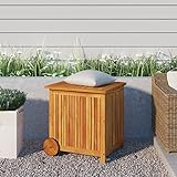 RAUGAJ Outdoor Aufbewahrungsboxen Garten Aufbewahrungsbox mit Rollen 60x50x58cm Massivholz Akazie Möbel