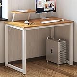 SogesHome Computertisch 100 cm Schreibtisch Arbeitstisch mit Speicherplatine Bürotisch für PC und Laptop aus Holz und Metall