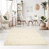Taracarpet Handweb-Teppich Oslo Wolle im Skandinavischem Landhaus Design Wohnzimmer Esszimmer Schlafzimmer Flur Läufer beidseitig verwendbar 120x170 cm N