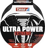tesa Ultra Power Extreme Repairing Tape - Reparaturband mit extra starkem Halt auch auf rauen Oberflächen - wetterbeständig und handeinreißbar - 10m x 50 mm