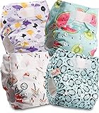 Littles and Bloomz FLV2-0403 Wiederverwendbare Stoffwindel, Standard-Klettverschluss, 4 W