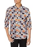 Armani Exchange AX Herren All Over Print Button Up Shirt Klassisches Hemd, Oriole Mikro-Geometer, Klein