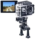 Somikon Action Kamera: HD-Action-Cam DV-1212 V2 mit Unterwasser-Gehäuse, IP68, bis 30 m (Dashcam Fahrrad, Aktion Cam, Überwachungskamera)