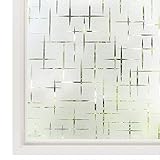 rabbitgoo Fensterfolie statisch haftend Sichtschutzfolie Selbstklebend Klebefolie Milchglasfolie Fenster Folie Milchglas Dekofolie für Bad Küche Anti-UV - Kreuz - 60 x 200 cm