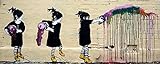 Druck auf leinwand 'Banksy' Graffiti - Bild 'Child & Rat' ! 140x50 cm Bild fertig auf Keilrahmen !Kunstdrucke, Wandbilder, Bilder zur Dekoration - Druck auf leinwand / 1 Teilig Bilder / Fertig zum aufhängen