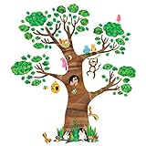 DECOWALL DL4-1709 Extra groß Baum Waldtiere Tiere Wandtattoo (150x160 cm) Affe Wandsticker eule Wandaufkleber Wanddeko für babyzimmer Wohnzimmer Schlafzimmer Kinderzimmer