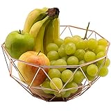 Chefarone Obstschale Metall - dekorativer Obstkorb Vintage - Obst Aufbewahrung für mehr Vitamine in Ihrem Alltag - Skandinavische Deko Korb (26x26x12cm)