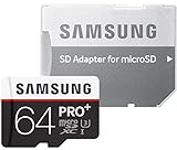 Samsung Speicherkarte MicroSDXC 64GB PRO Plus UHS-I Grade U3 Class 10, für Smartphones, Tablets und Action Cams, mit SD Adapter
