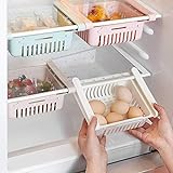 HapiLeap kühlschrank Schubladen, Einstellbare Lagerregal Kühlschrank Partition Layer Organizer, Ausziehbare Kühlschrank Schublade Organizer Kühlschrank Aufbewahrungsbox (4 Stück)