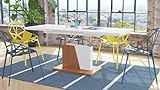 Design Couchtisch Tisch Grand Noir Weiß matt - Erle stufenlos höhenverstellbar ausziehbar 120 bis 180cm Esstisch