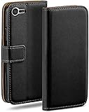 moex Klapphülle für Sony Xperia X Compact Hülle klappbar, Handyhülle mit Kartenfach, 360 Grad Schutzhülle zum klappen, Flip Case Book Cover, Vegan Leder Handytasche, Schwarz