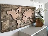 WINTINI Premium DIY-Wandbild - LED-Weltkarte aus Holz - Wanddekoration beleuchtet - hochwertiger Bausatz - ideales Geschenk für Reiseliebende - handgefertigte Dekoration - Made in Austria
