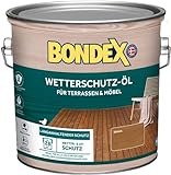 Bondex Wetterschutz Öl Braun 2,5 L für 28 m² | Langanhaltender Schutz | Wetter & UV-Schutz | Biobasierte Technologie | Extrem Wasserabweisend | Wetterschutzöl | Holzschutz
