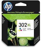 HP 302XL (F6U67AE) Original Druckerpatrone Farbe mit hoher Reichweite für HP DeskJet 1110, 213x, 363x, HP ENVY 452x, HP OfficeJet 383x, 465x, 52x, Cyan/Magenta/Gelb