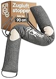 Praknu Zugluftstopper 90cm - Waschbar - Energiesparend - Extra Schwer - Für Türen und Fenster - G