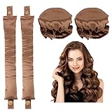 Lockenwickler Locken Ohne Hitze，Zwei Sätze Locken Ohne Hitze, Heatless Curls Band,Lockenwickler über Nacht,DIY Styling für kurzes und Langes Haar.(Braun)