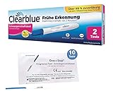 Clearblue Schwangerschaftstest Frühtest 2 Stück im Vorteilspack + 10 Stück One Step 10 miu ml Ultrafrühtests
