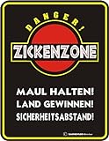 Fun Schild, Blechschild Alu geprägt + bedruckt Spruch /NEU/ Danger ! Zickenzone !