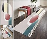 UISBOODR Teppich Läufer Flur rutschfest Moderner und Einfacher Grau Weißer Verlauf 90×150cm, Modern Flurläufer für Wohnzimmer Schlafzimmer 3D-Druckmuster Flur Tepiche